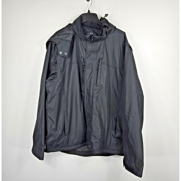 Scottevest Men's Size XXL Black Jacket Coat TEC Removable Hood Sleeves GUC